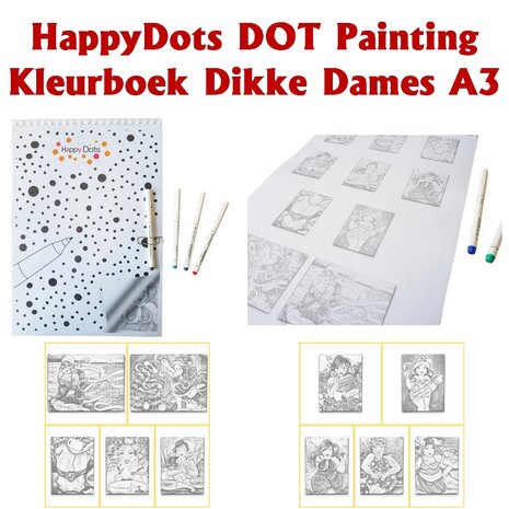 DOT Painting Kleurboek Groot Dikke Dames A3 (30x40cm)